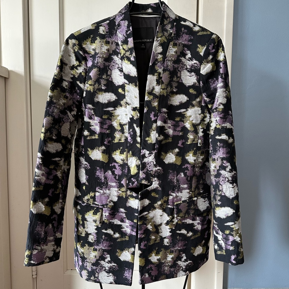 Banana Republic Long Brocade Blazer Jacket